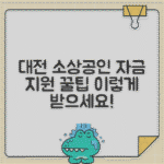 대전시 소상공인 경영안정자금 | 대전 자영업자 운영자금 지원제도 활용법