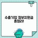 중소기업 수출지원금 | 수출기업 정부지원금 종류별 신청방법 총정리