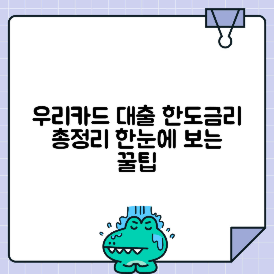 우리카드 올인원대출: 이용조건·한도·금리