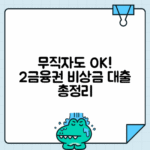 2금융권 무직자 비상금대출: 조건·한도·금리 총정리