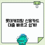 롯데캐피탈 신용카드 소지자대출: 조건·한도·신청