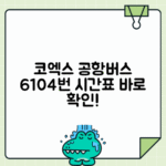 코엑스 6104번 인천공항버스 시간표