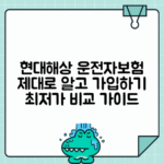 현대해상 운전자보험 가입 가이드 및 보장 내용 비교
