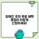 장애인 주차카드 할인 혜택 - 공영주차장 무료 이용 조건과 신청 방법