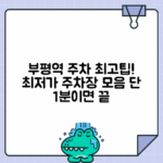 부평역 주차장 가격 비교 - 인천 부평구 최저가 주차비 찾기