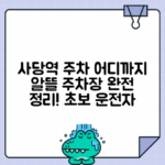 사당역 주차장 요금 비교 - 관악구 공영주차장 vs 민영주차장