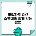 직장 없이 가능한 무직자 소액대출: 추천 기관