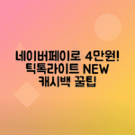 틱톡라이트 신규 유저 네이버페이 캐시백 최대 4만 원 받는 방법