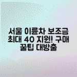 서울 전기이륜차 보조금 2025 하반기 총정리로 오토바이 구매시 최대 40% 지원받는 방법