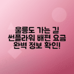 후포 울릉도 배편 예매 요금표 운항시간 썬플라워크루즈 완벽 가이드