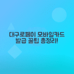 대구로페이 모바일카드 발급, 충전, 결제 방법 총정리