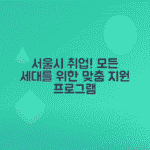 서울시 맞춤형 취업지원 프로그램, 청년부터 시니어까지 전 연령층 지원