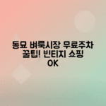 동묘앞역 벼룩시장 주차 - 빈티지 쇼핑 시 무료주차 가능한 곳