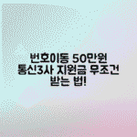 번호이동 지원금 조건, KT SKT LGU+ 최대 50만 원 받는 법 총정리