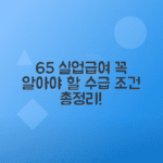 65세 이상 실업급여 조건, 수급 가능자와 불가능자의 차이