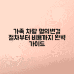 가족 간 자동차 명의이전 절차, 준비서류, 비용 총정리