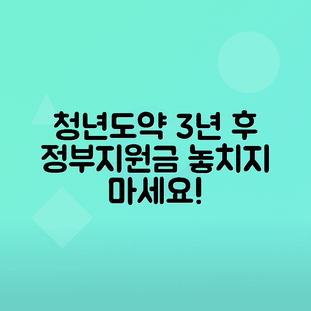 청년도약계좌 중도해지 후 3년 경과 시 정부지원금 수령 가능성