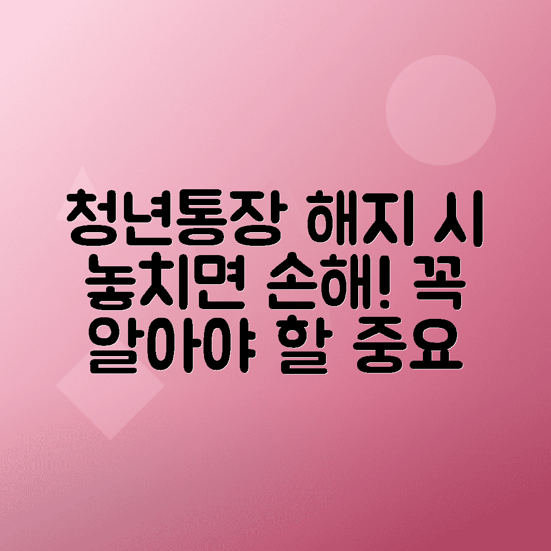 청년 주거지원 통장 해지 시 주의사항 - 위약금과 세제혜택 반납 조건
