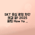 SKT 유심보호서비스 해외 로밍 차단 문제 해결 방법 2025년 최신