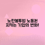 노란봉투법 개정으로 노동권 보호, 기업 변화 총정리