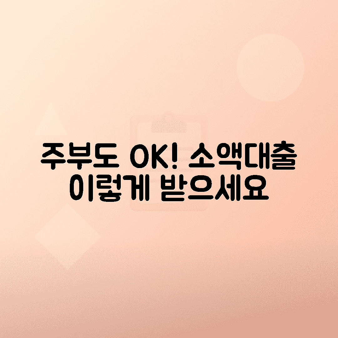 소득 없는 가정주부 소액 대출 이용 방법